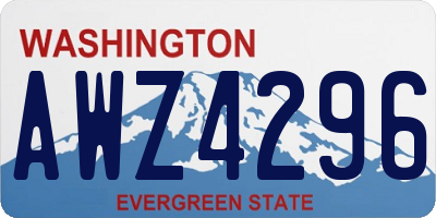 WA license plate AWZ4296