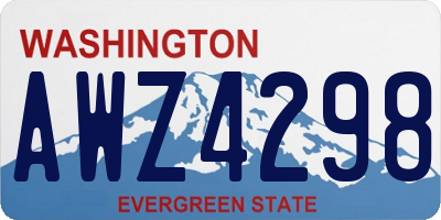 WA license plate AWZ4298