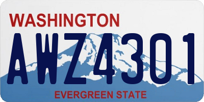 WA license plate AWZ4301