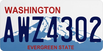 WA license plate AWZ4302