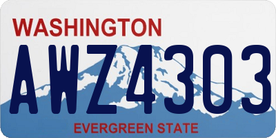 WA license plate AWZ4303