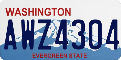 WA license plate AWZ4304