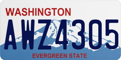 WA license plate AWZ4305