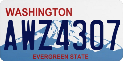 WA license plate AWZ4307