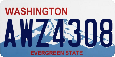WA license plate AWZ4308