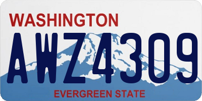 WA license plate AWZ4309