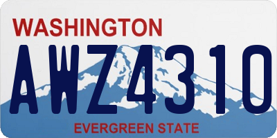 WA license plate AWZ4310