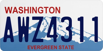 WA license plate AWZ4311