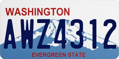 WA license plate AWZ4312