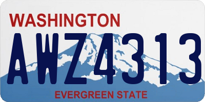 WA license plate AWZ4313