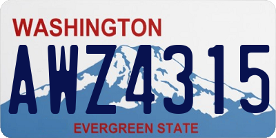 WA license plate AWZ4315