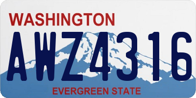 WA license plate AWZ4316