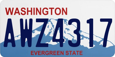 WA license plate AWZ4317