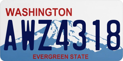 WA license plate AWZ4318