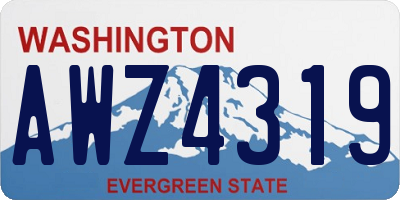 WA license plate AWZ4319