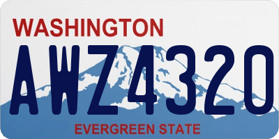 WA license plate AWZ4320
