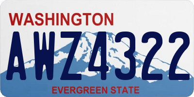 WA license plate AWZ4322