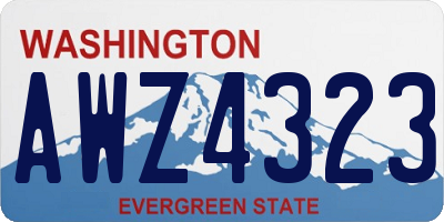WA license plate AWZ4323