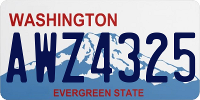 WA license plate AWZ4325