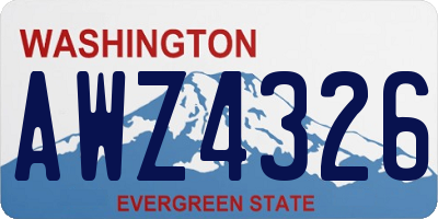 WA license plate AWZ4326