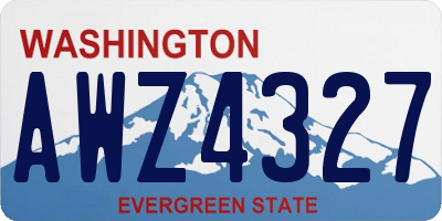WA license plate AWZ4327