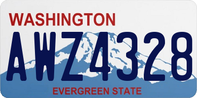 WA license plate AWZ4328