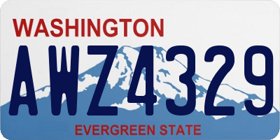 WA license plate AWZ4329