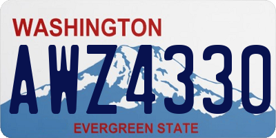 WA license plate AWZ4330