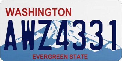 WA license plate AWZ4331