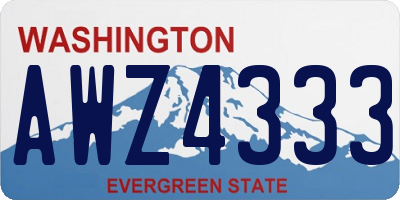 WA license plate AWZ4333