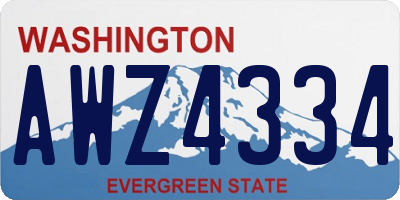 WA license plate AWZ4334