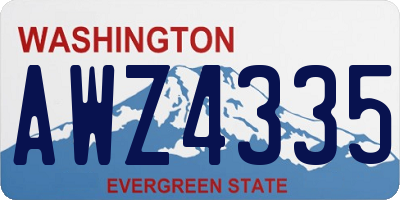 WA license plate AWZ4335