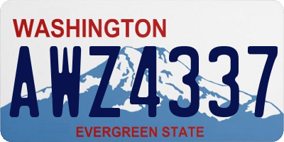 WA license plate AWZ4337
