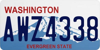 WA license plate AWZ4338