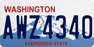WA license plate AWZ4340
