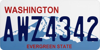 WA license plate AWZ4342