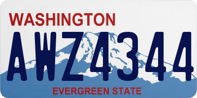WA license plate AWZ4344