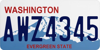 WA license plate AWZ4345