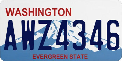 WA license plate AWZ4346