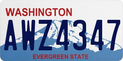 WA license plate AWZ4347