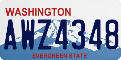 WA license plate AWZ4348