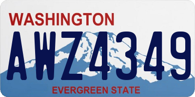 WA license plate AWZ4349