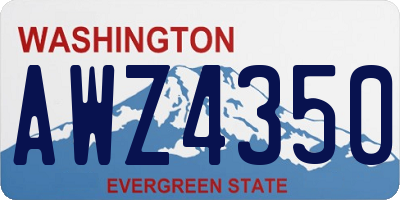 WA license plate AWZ4350