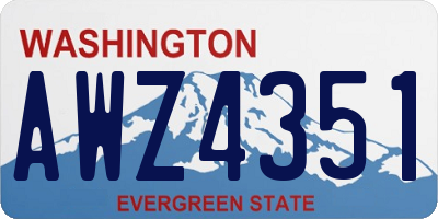 WA license plate AWZ4351