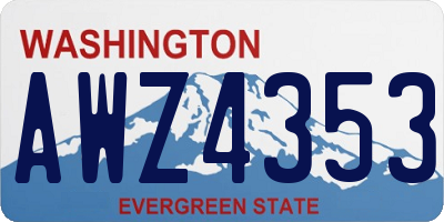 WA license plate AWZ4353