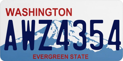 WA license plate AWZ4354