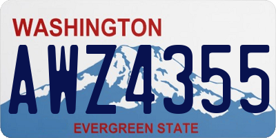 WA license plate AWZ4355