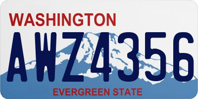 WA license plate AWZ4356