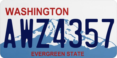 WA license plate AWZ4357