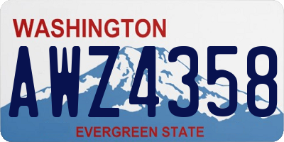 WA license plate AWZ4358